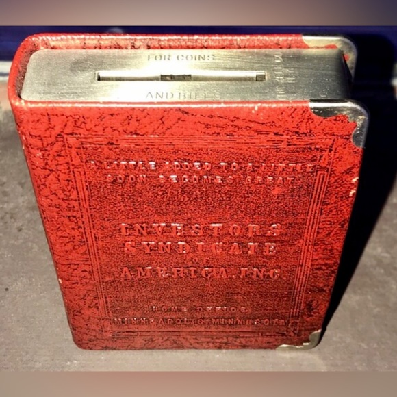 Vintage 1920s Zell INVESTORS SYNDICATE Of AMERICA Inc Minneapolis Book Coin Bank - Picture 3 of 9